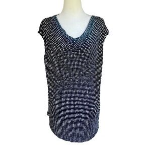 Michael Michael Kors drop neck rayon black and white top 1x